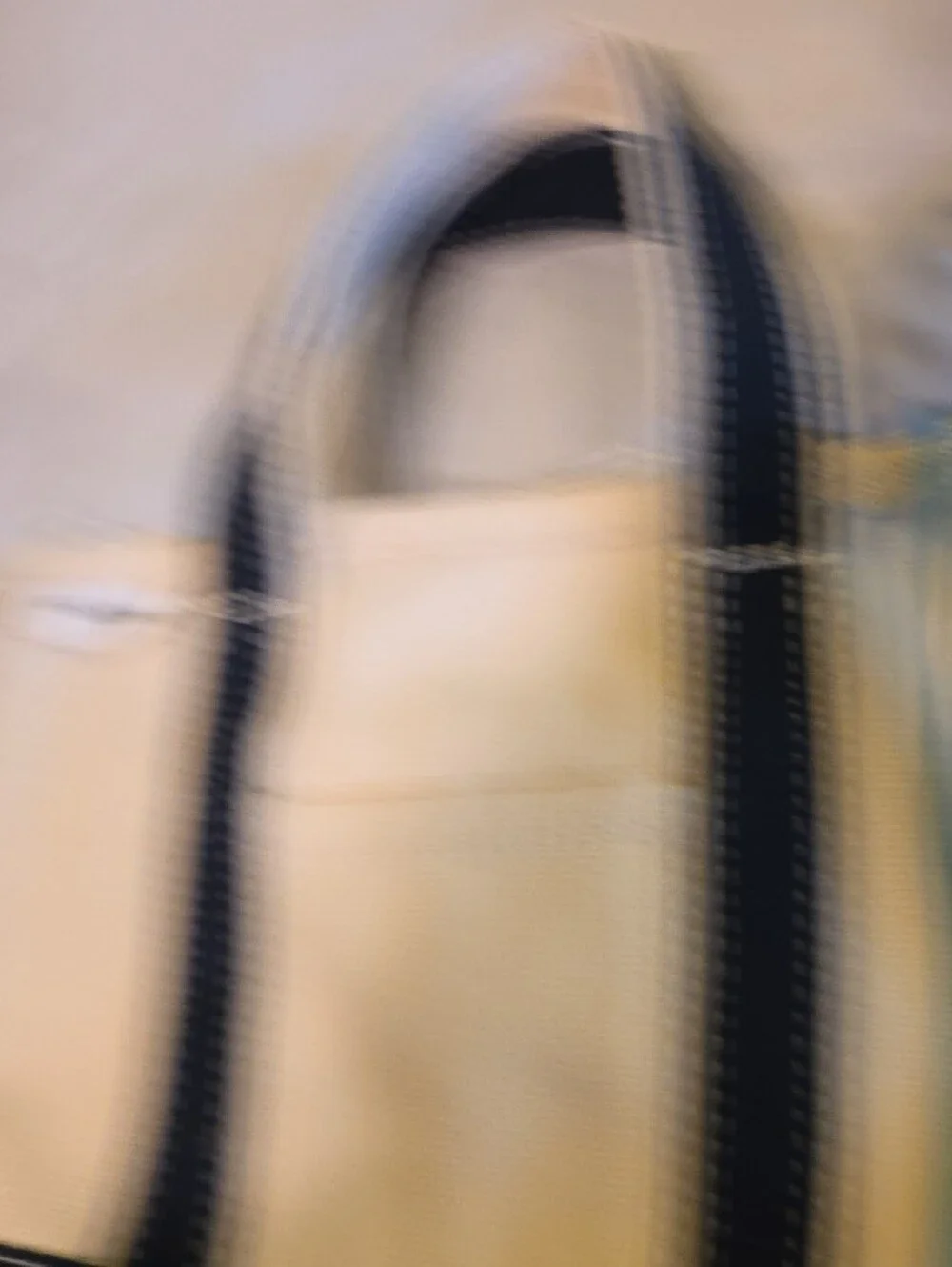 Canvas Tote Bag in Cream and Navy - Classic Everyday Carry